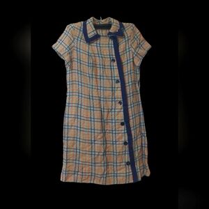 VINTAGE NANCY GREER PLAID SHIRT DRESS